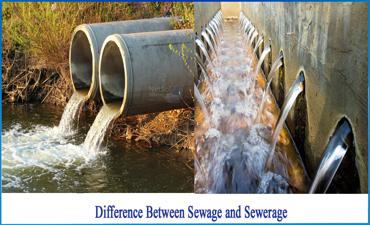 the difference between sewage and sewerage